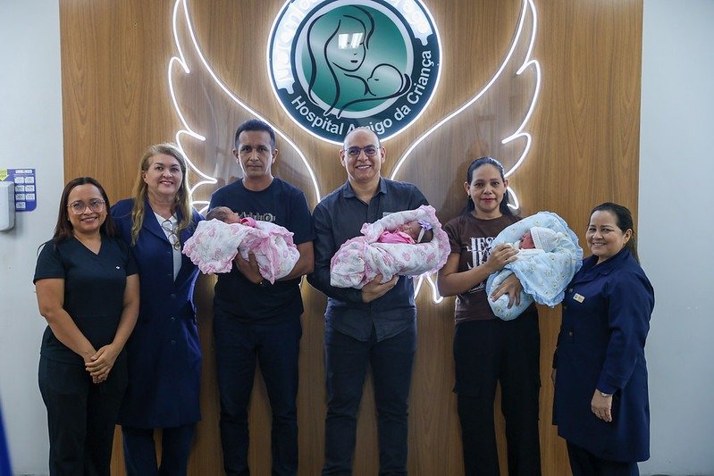 trigêmeos kyara gustavo e hannah recebem alta maternidade ana braga em manaos