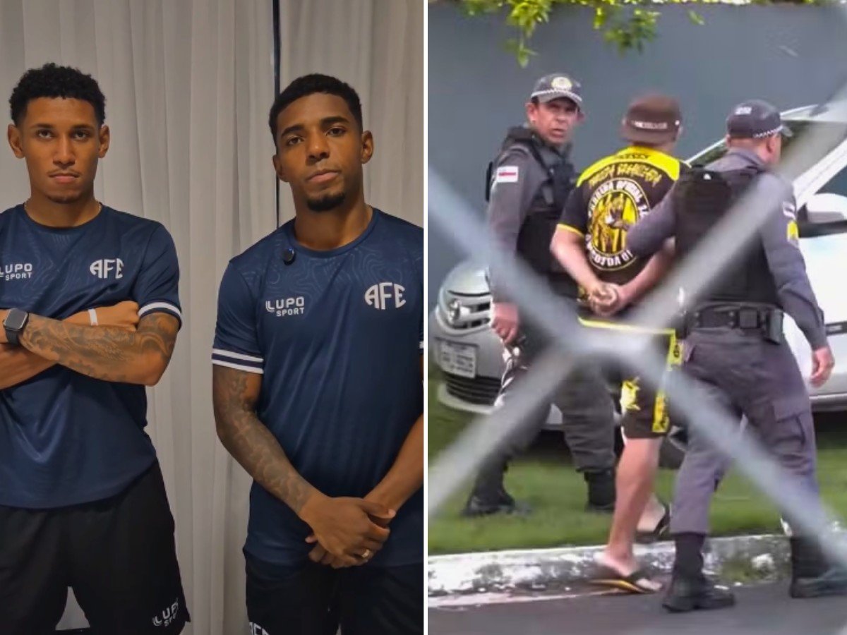 Jogadores Douglas Skilo e Fernandinho da Ferroviária durante a partida contra o Amazonas FC