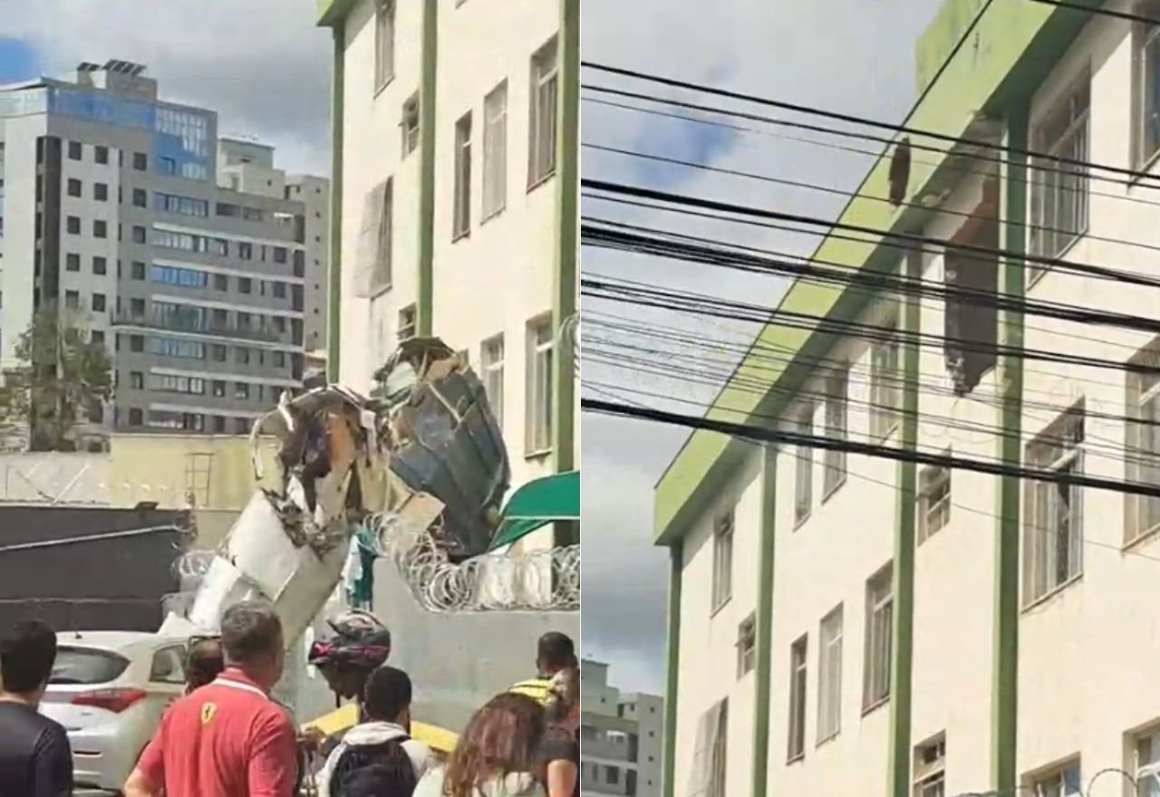 Avião de pequeno porte caiu e atingiu um prédio em Belo Horizonte, acidente fóton