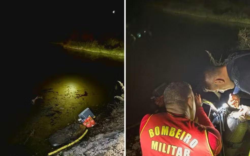 carro submerso no lago corumbá iv em alexânia