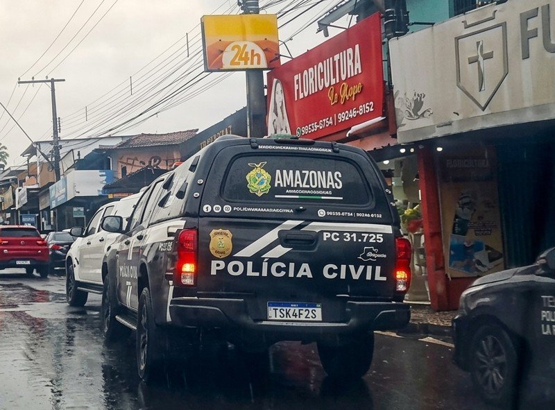 Foto de divulgação sobre assalto a floricultura em Manaus