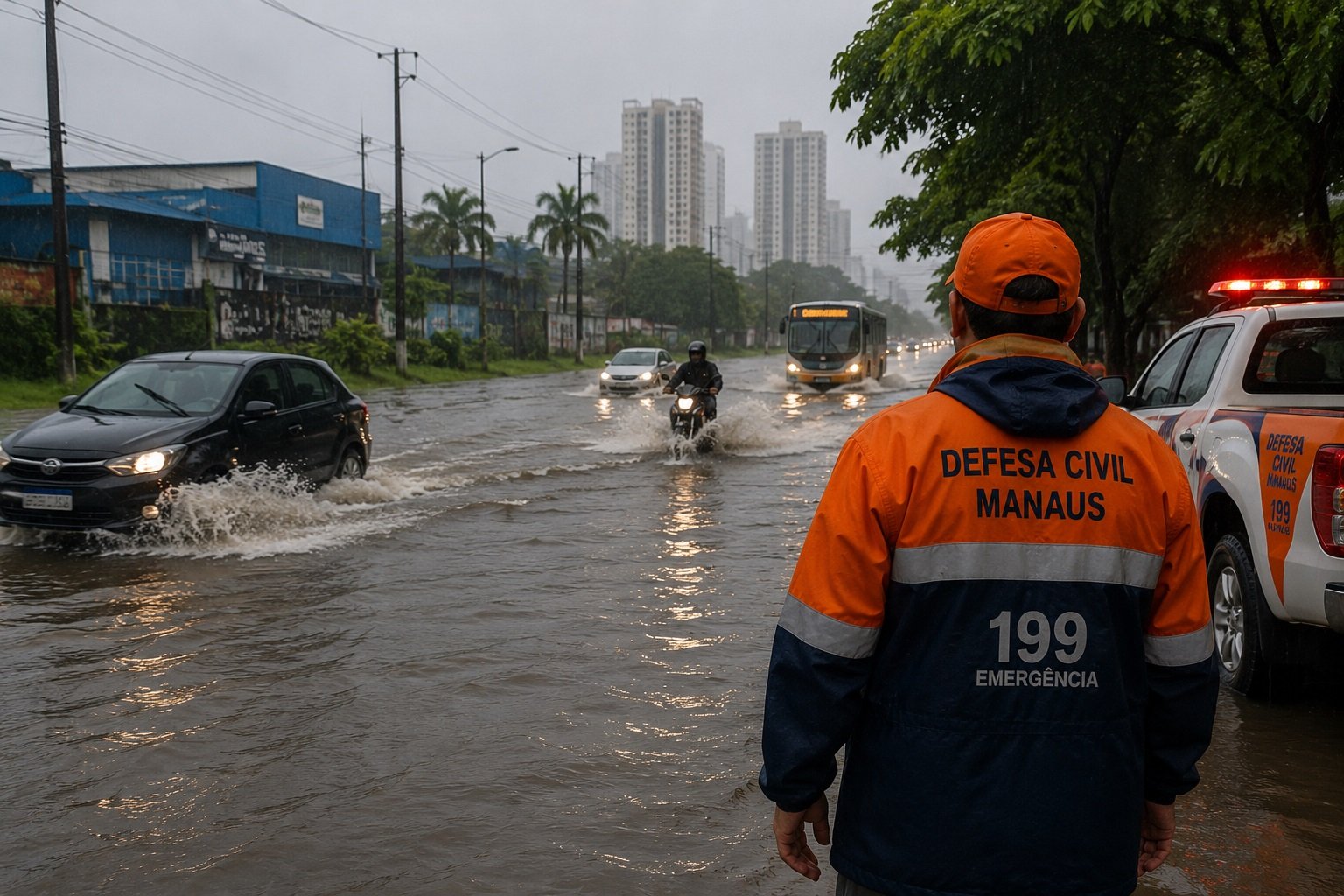 foto de alerta para temporais em manaús
