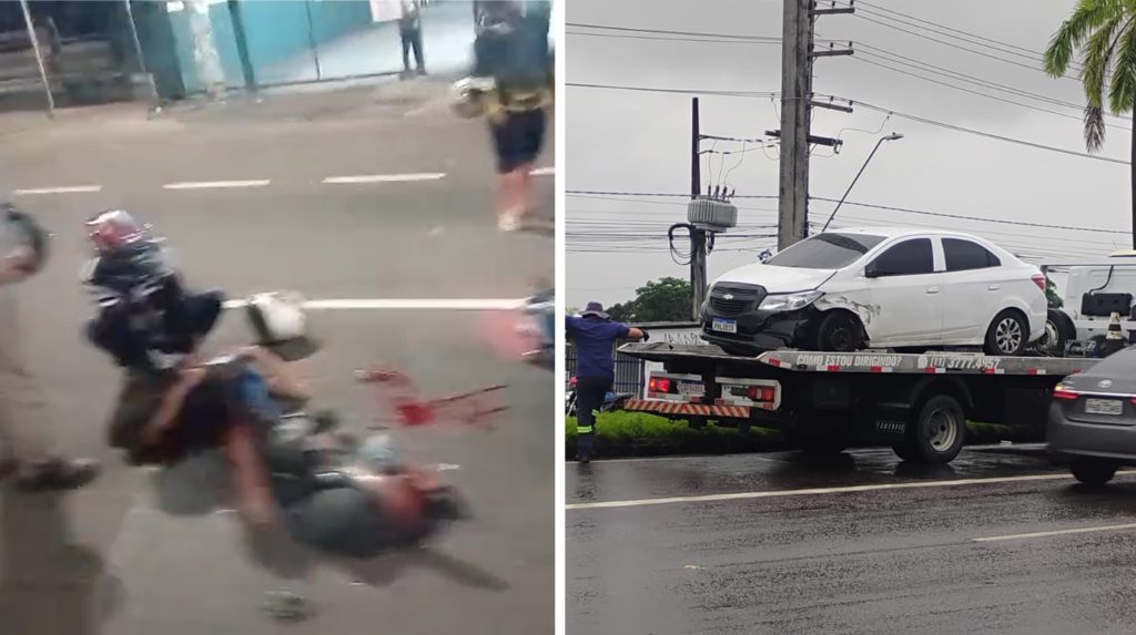 motociclista gravemente ferido após colisão na avenida torquato tapajós