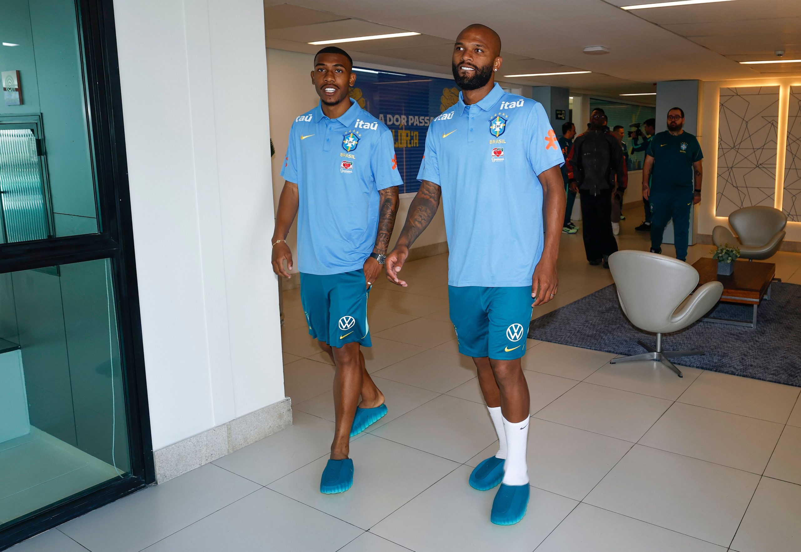 Atletas convocados por Carlo Ancelotti na Granja Comary para a preparação da Seleção Brasileira