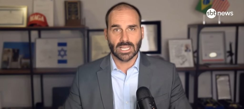 Eduardo Bolsonaro falando sobre segurança e privacidade