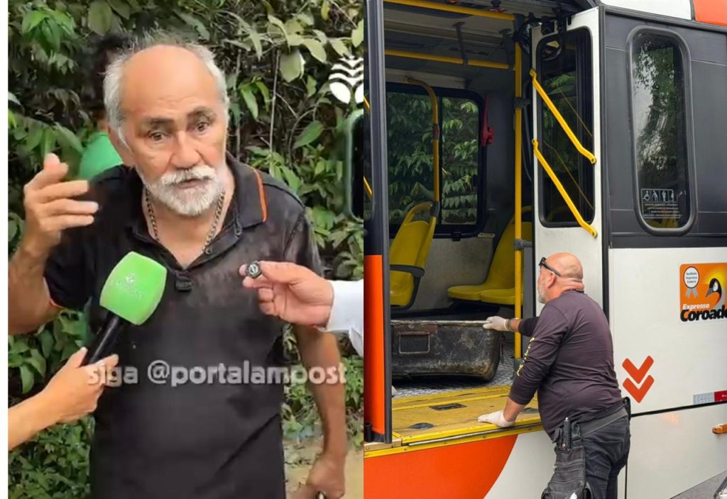 Imagem do local onde ocorreu a morte dentro do ônibus em Manaus