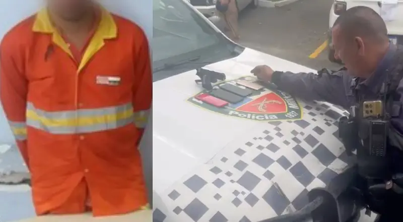 imagem de garis disfarçados durante assalto em manaús