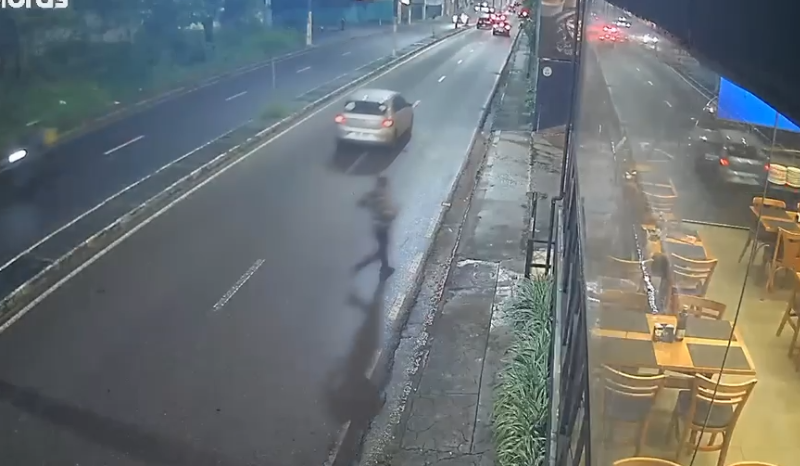 Imagem de divulgação sobre tentativa de homicídio em frente a restaurante em Manaus