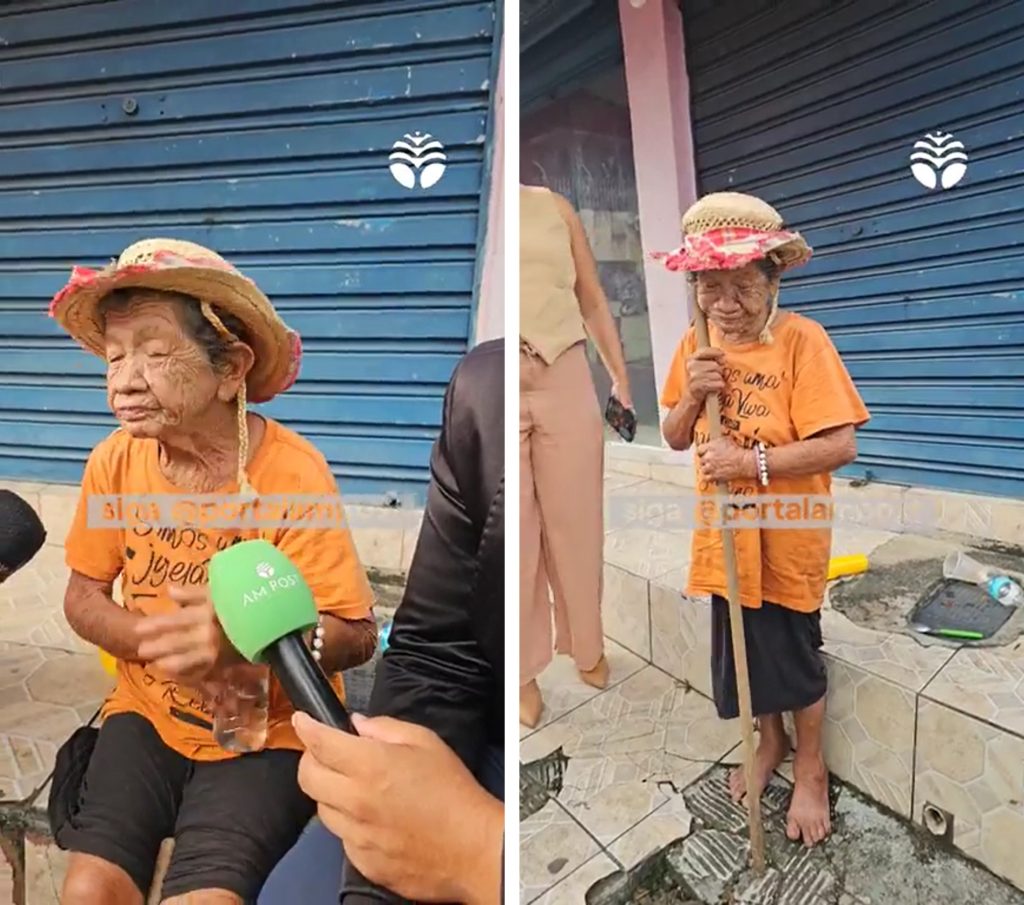 Idosa encontrada em situação de rua em Manaus