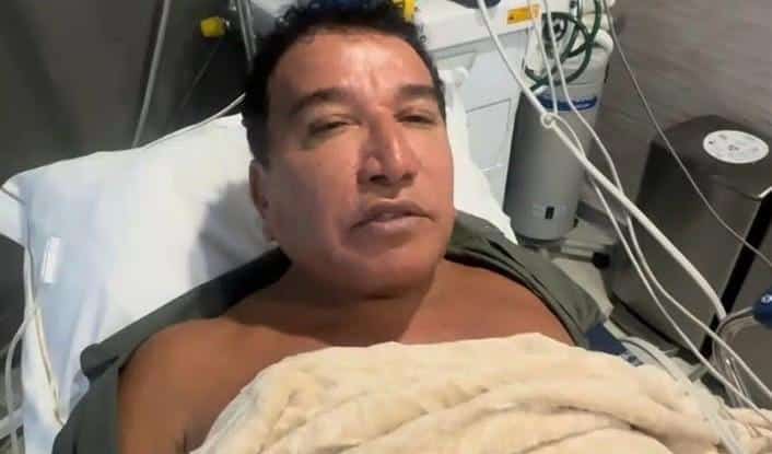 Magno Malta durante exame em hospital de Brasília