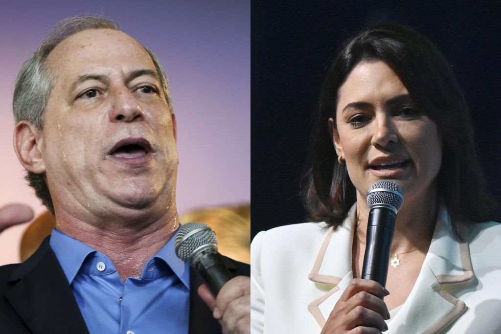 Michelle Bolsonaro criticando apoio a Ciro Gomes em vídeo.