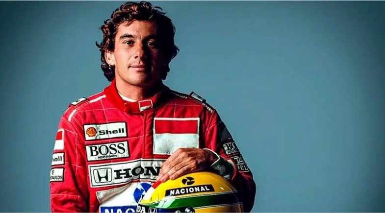 foto de ayrton senna durante corrida