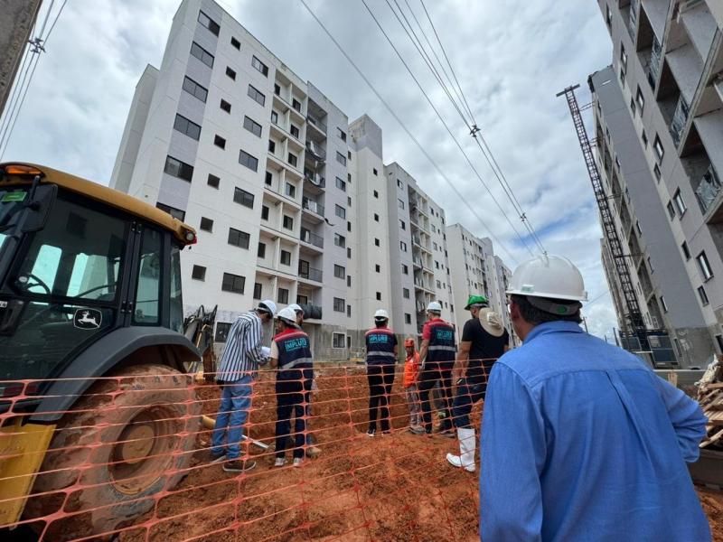 Paralisação de obra no conjunto Parque Mosaico após acidente de trabalho