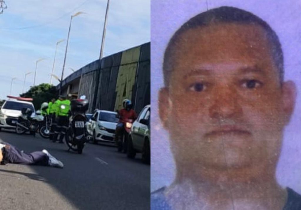 Acidente grave envolvendo carreta e motocicleta na Avenida Rodrigo Otávio em Manaus