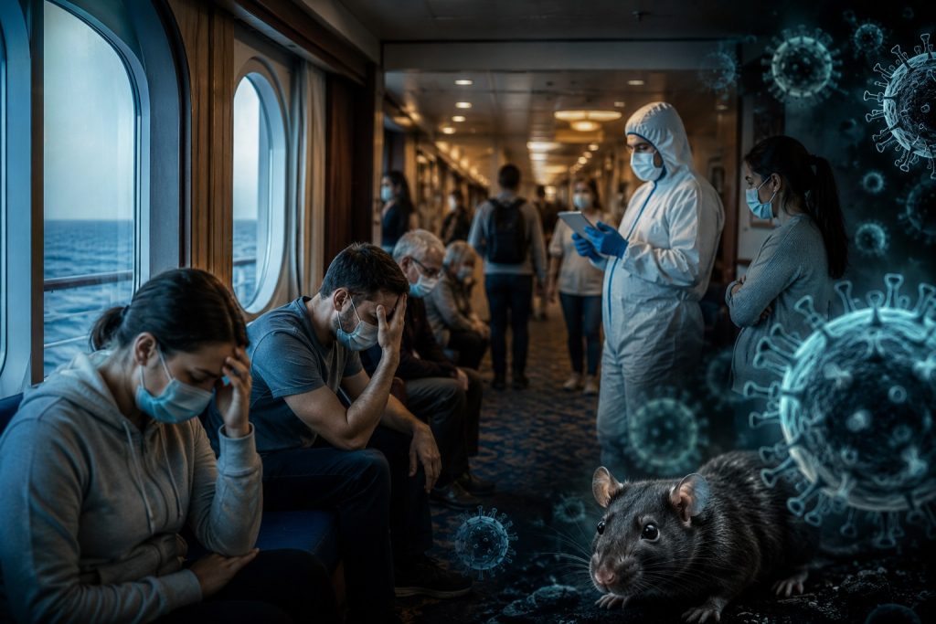 imagem do cruzeiro MV Hondius onde ocorreu surto de hantavírus