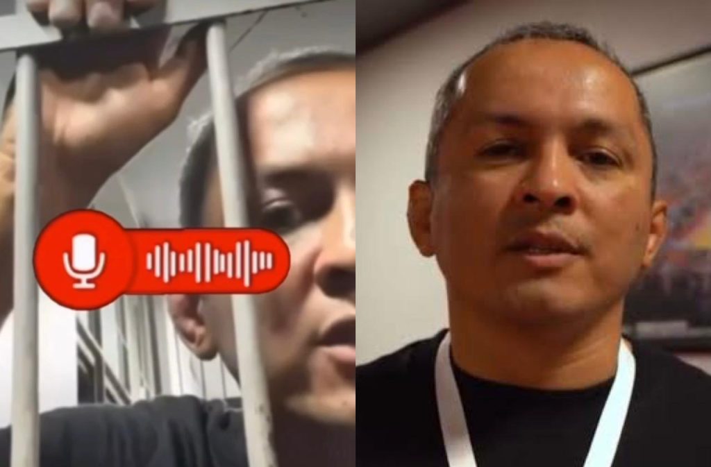 Lutador de jiu-jítsu Melqui Galvão em videochamada de dentro da prisão
