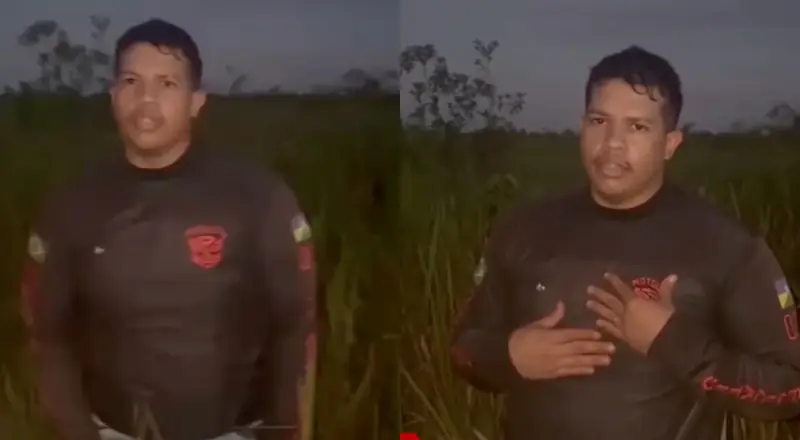 Antônio Marcos dos Santos Filho, o Gordinho da Revoada, em vídeo gravado em área de mata antes de seu desaparecimento em Rondônia