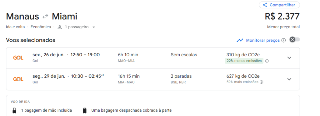 imagem de voos para o festival parintins