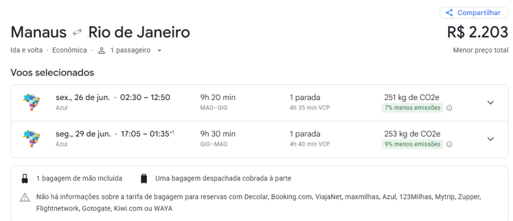 imagem de voos para o festival parintins