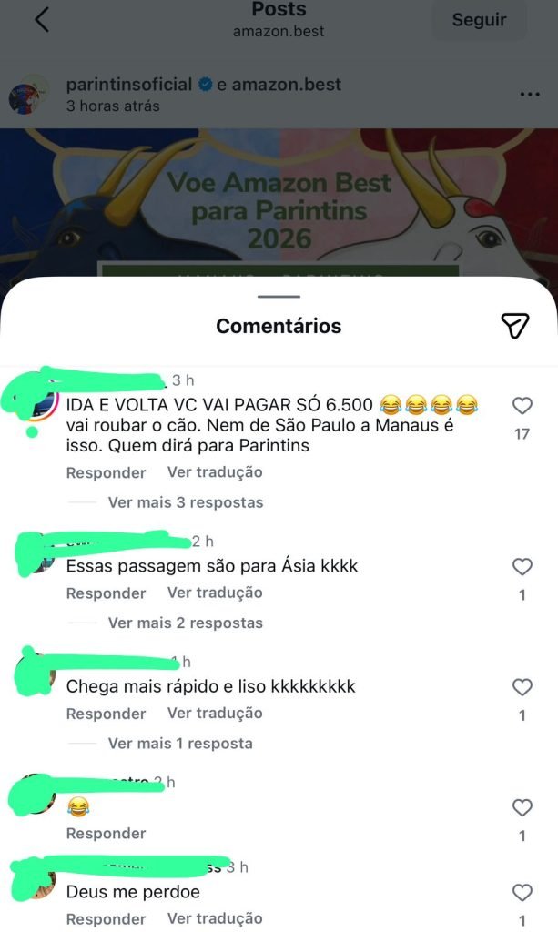 imagem de voos para o festival parintins