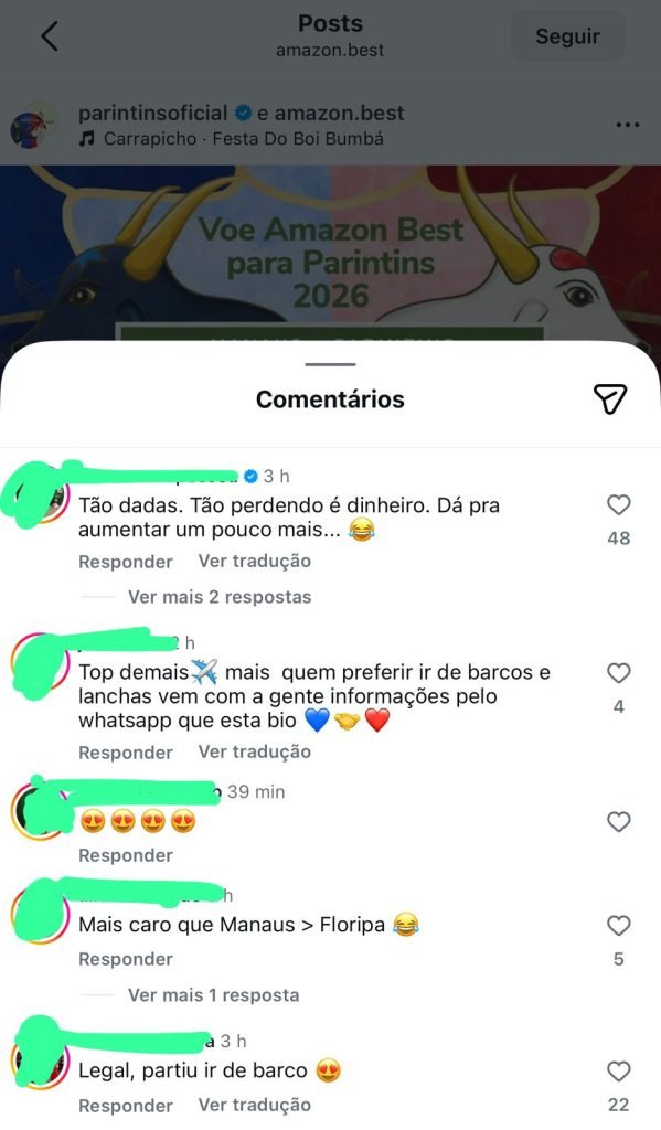 imagem de voos para o festival parintins
