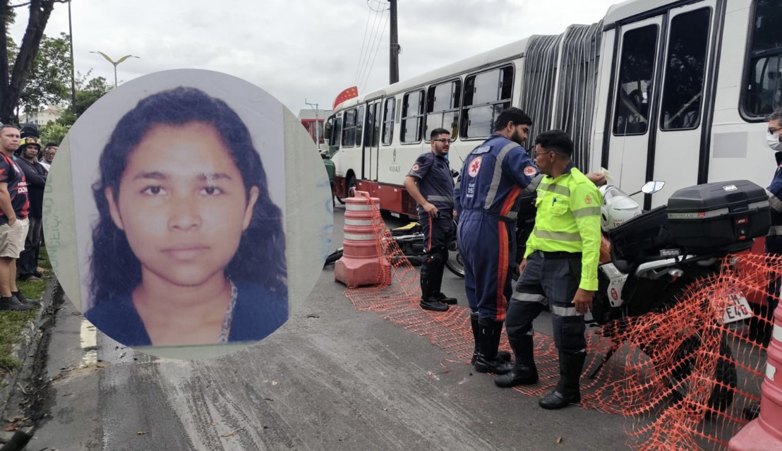 foto do acidente de motocicleta com ônibus na zona leste de manaus
