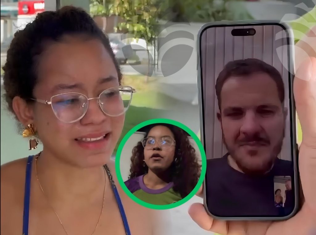 Imagem do prefeito Renato Junior em videoconferência com vendedora de açaí