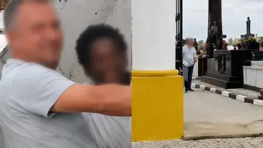 Casal é flagrado fazendo ‘aquelas coisas’ sobre túmulo dentro de cemitério; veja vídeo