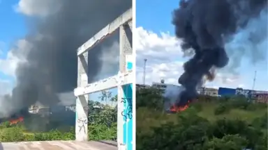 Incêndio em área de vegetação assusta moradores na zona norte de Manaus