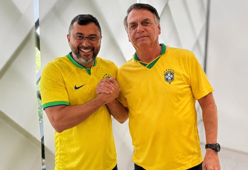 Wilson Lima ao lado de Jair Bolsonaro em evento político