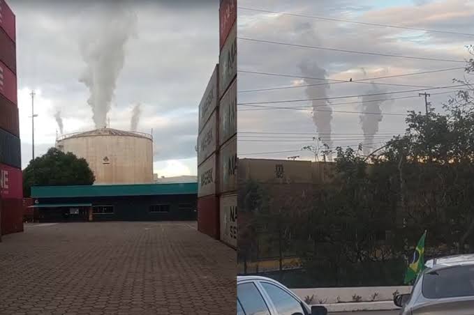 imagem do vazamento de gás estireno em manaus