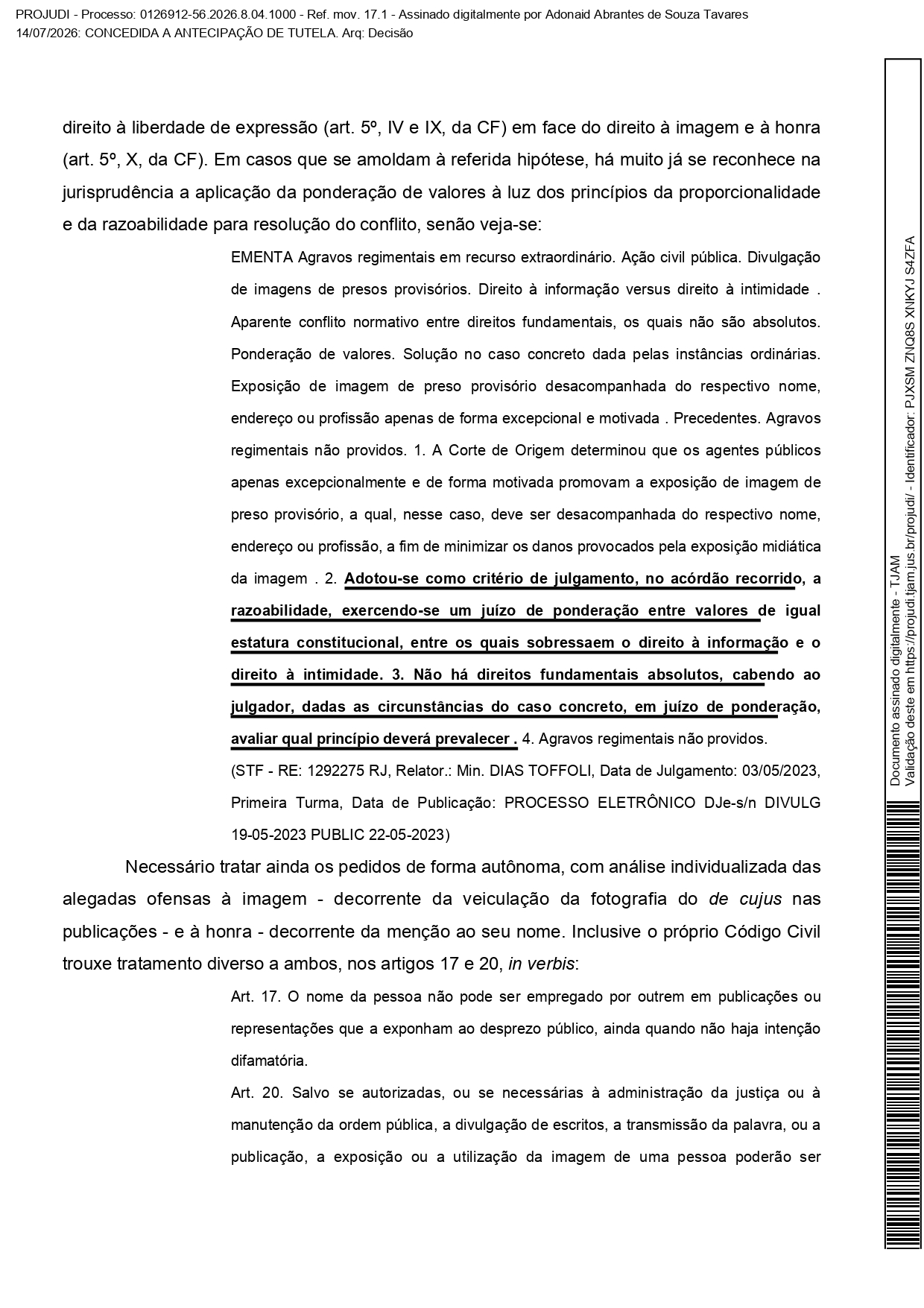 defesa de advogado sérgio ricardo de figueiredo menezes em nota sobre decisão judicial