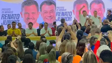 Prefeito Renato Junior anuncia Eduardo Braga como candidato ao senado do grupo de David Almeida