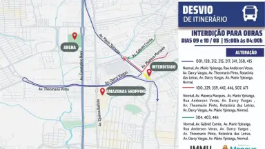 Viaduto Miguel Arraes tem acessos interditados em Manaus; veja desvios e linhas de ônibus afetadas